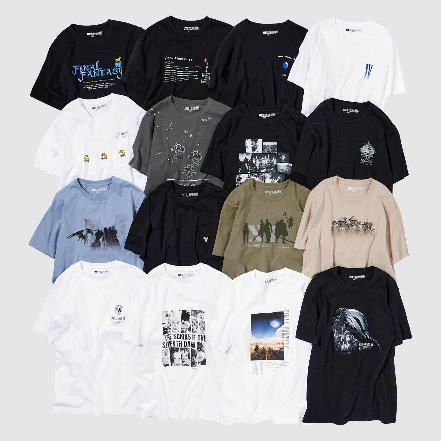 ユニクロ「UT」ファイナルファンタジーのプリントTシャツ、第1作から「XVI」まで16シリーズ